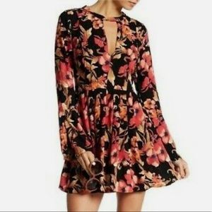 FREE PEOPLE — Dark Floral Printed Dress